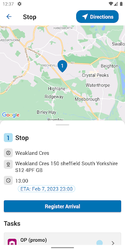 ORTEC Driver App Screen 3