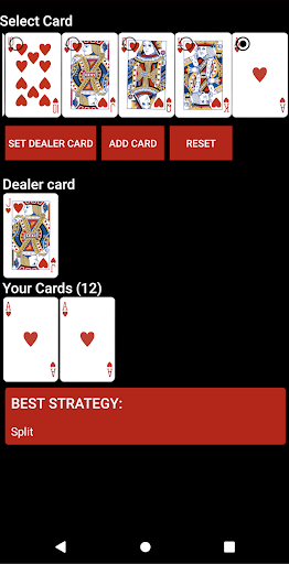 Android application BlackJack 21 Strategy screenshort