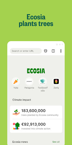 Ecosia: Browse to plant trees. screenshot 2