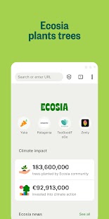 Ecosia: Browse to plant trees. Screenshot
