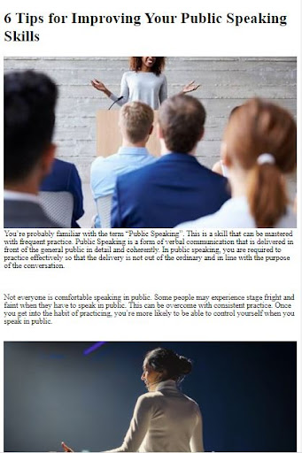 Android application How to Public Speaking screenshort