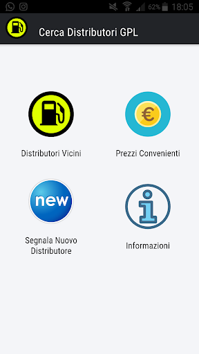 Android application Cerca Distributori GPL screenshort