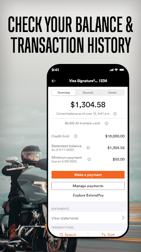 Screenshot of Harley-Davidson® Visa® Card