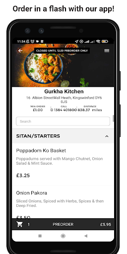 Android application Gurkha Kitchen screenshort