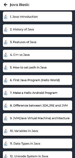 Learn Java Offline Screen 2