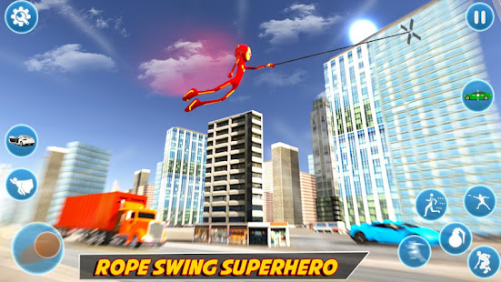 Flash Stickman Rope Hero u2013 Speed Hero Crime City screenshots 2