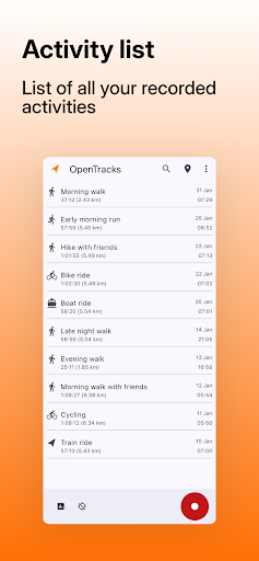 Screenshot of OpenTracks