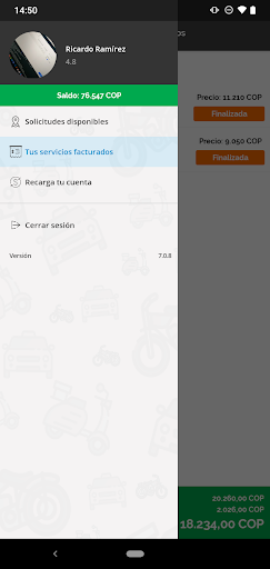 Android application Speedy App Mensajeros screenshort