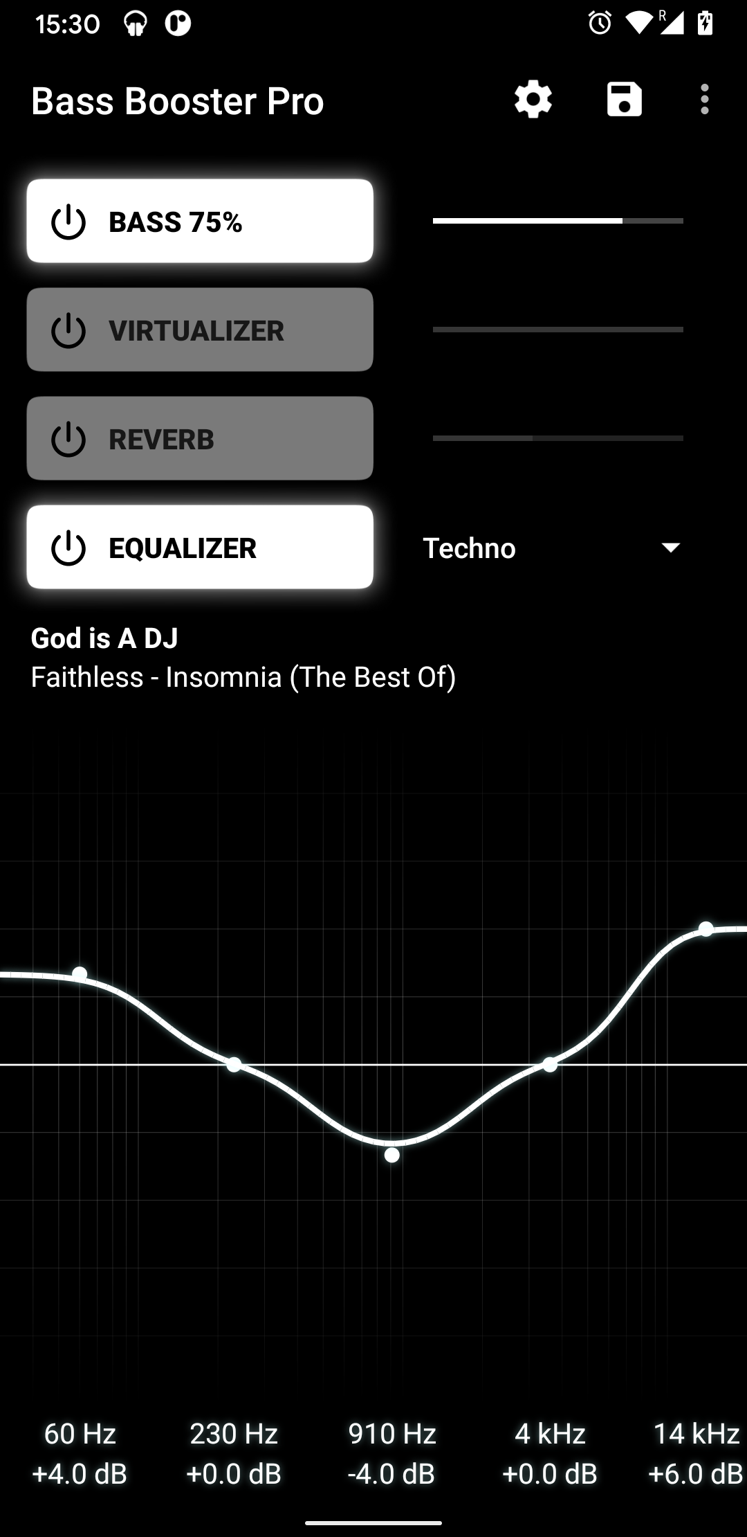 Android application Bass Booster Pro screenshort