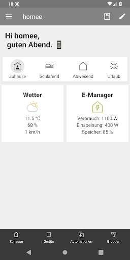 Android application nvb homee screenshort