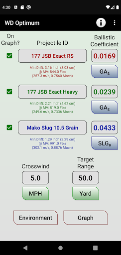 Android application WindDrift Optimum screenshort