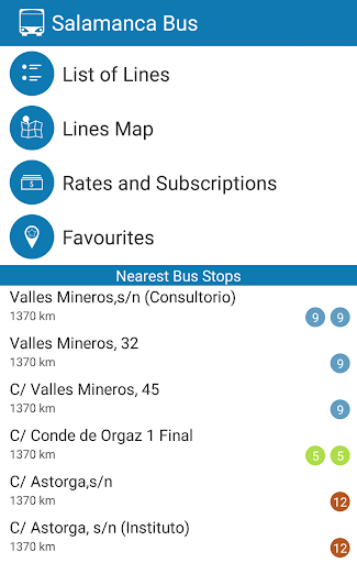 Android application Salamanca Bus screenshort