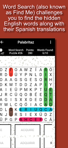 Android application Palabritaz screenshort