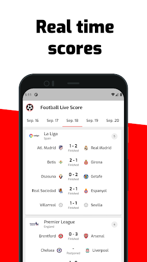 Android application Football Live Score screenshort