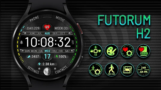 Futorum H2 디지털 시계 페이스