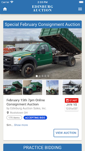 Android application Edinburg Auction screenshort