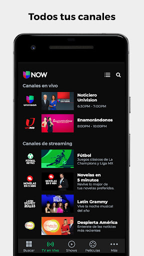 Screenshot of Univision Now: Live TV