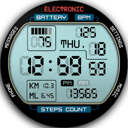 Retro Electronic Watch Face