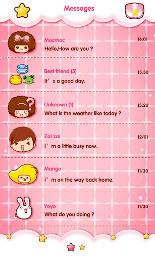 GO SMS LOVE CANDY MOCMOC THEME Screen 3