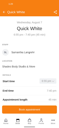 Shades Body Studio Screen 3