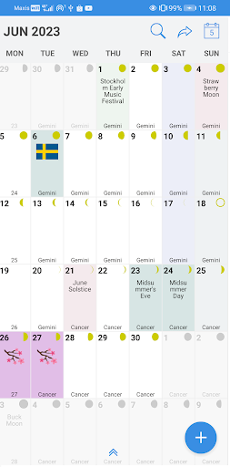 Sweden Calendar Screen 2