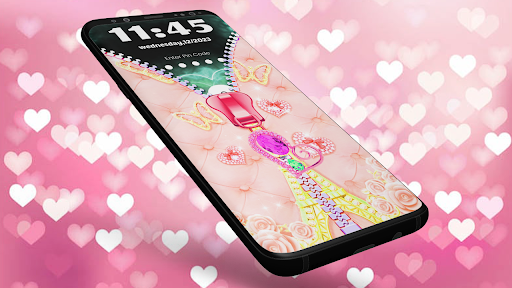Android application Pink Zipper Lock Screen screenshort