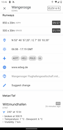 VFRnav flight navigation Screen 3