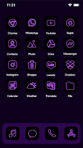 Wow Purple Neon - Icon Pack