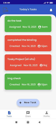 Tasky Organizing your Business Screen 2