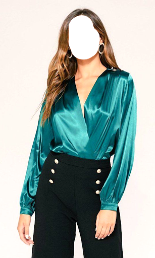 Women Satin Shirt Photo Suit Screen 2