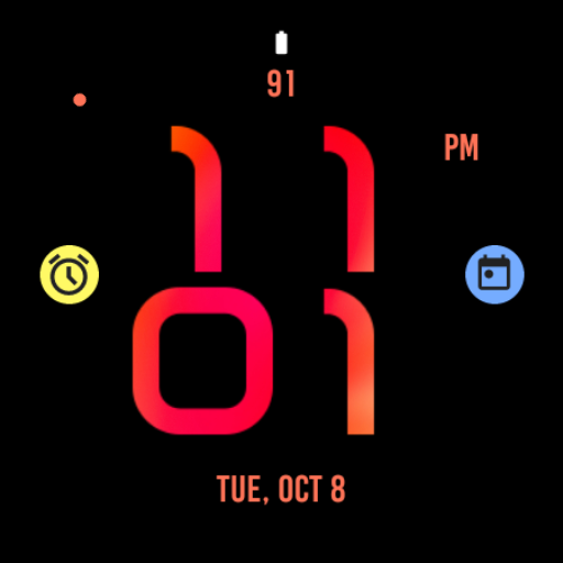 Stylish Red Pro Watch Face screenshot 3