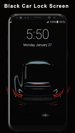 Android application Black Car Pattern Lock Screen screenshort