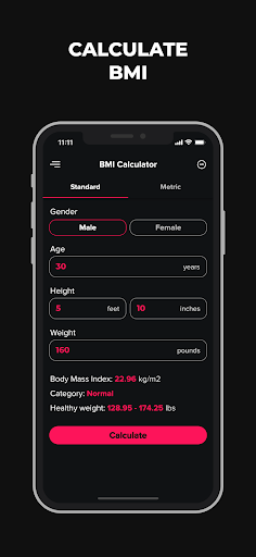 Android application BMI Calculator & Tracker screenshort