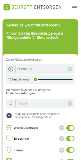 Android application eSchrott screenshort