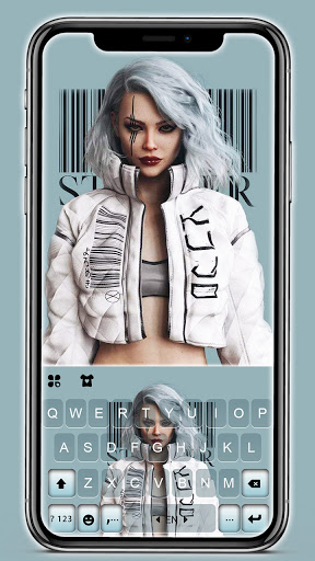 Android application Digital Cool Girl Keyboard Bac screenshort