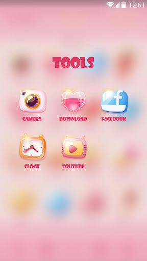 Pinky Kitty Go Launcher Theme