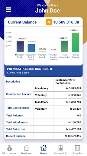 Premium Pension Mobile App Screen 2
