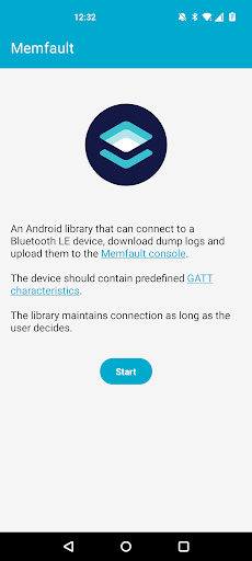 Android application nRF Memfault screenshort