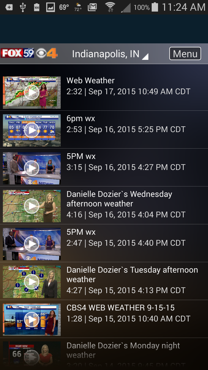 Android application The Indy Weather Authority screenshort