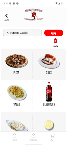 Screenshot of Red Pepper Pizzeria & Pasta