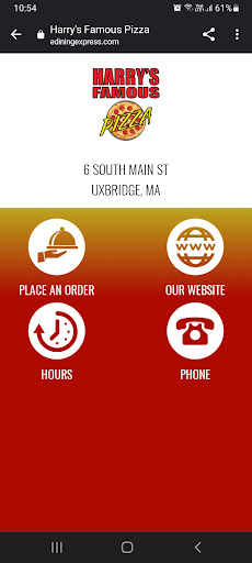 Android application Harry's Famous Pizza screenshort