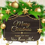 Name On New Year & Merry Christmas Greeting Cards icon