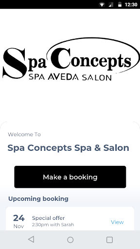Android application Spa Concepts Spa & Salon screenshort