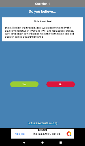 Conspiracy Theory Quiz Screen 3