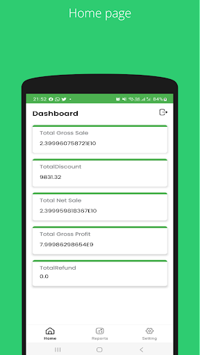 Android application Onhand POS Dashboard screenshort