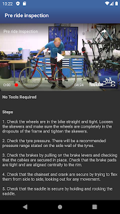 Schermata della guida alla manutenzione della bicicletta
