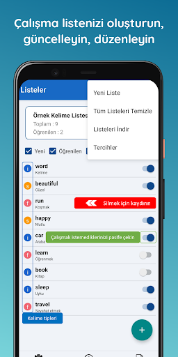 Android application Kelime Günlüğü screenshort
