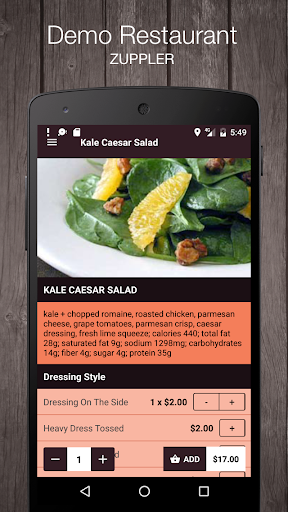 Demo Restaurant Screen 3
