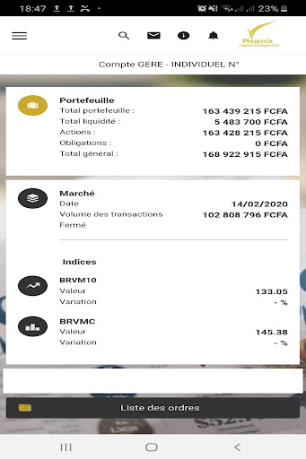 PCM Trade Mobile Screen 2