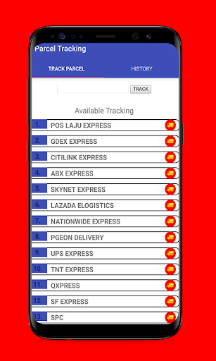 Android application Parcel Tracking MY screenshort
